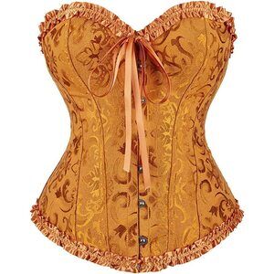 1648 Plus Size Corset Bustier Lace Up Overbust Bustier Lingerie Bodyshaper